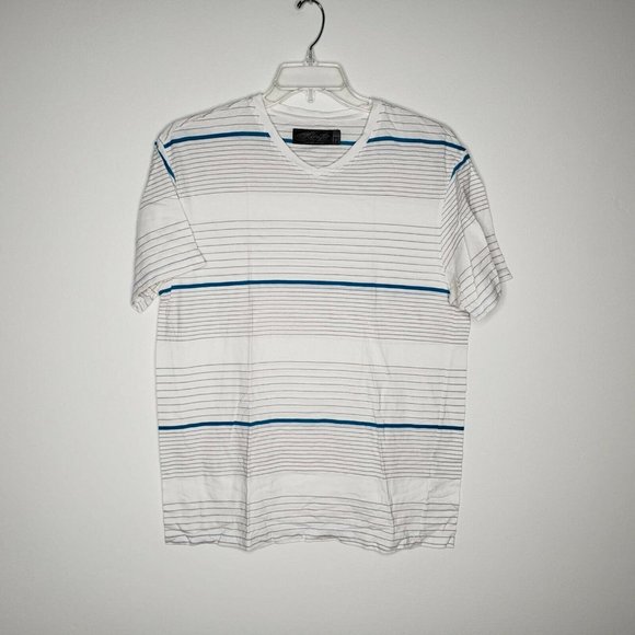 Retro Fit Tee White Striped Short Sleeve - Picture 8 of 9
